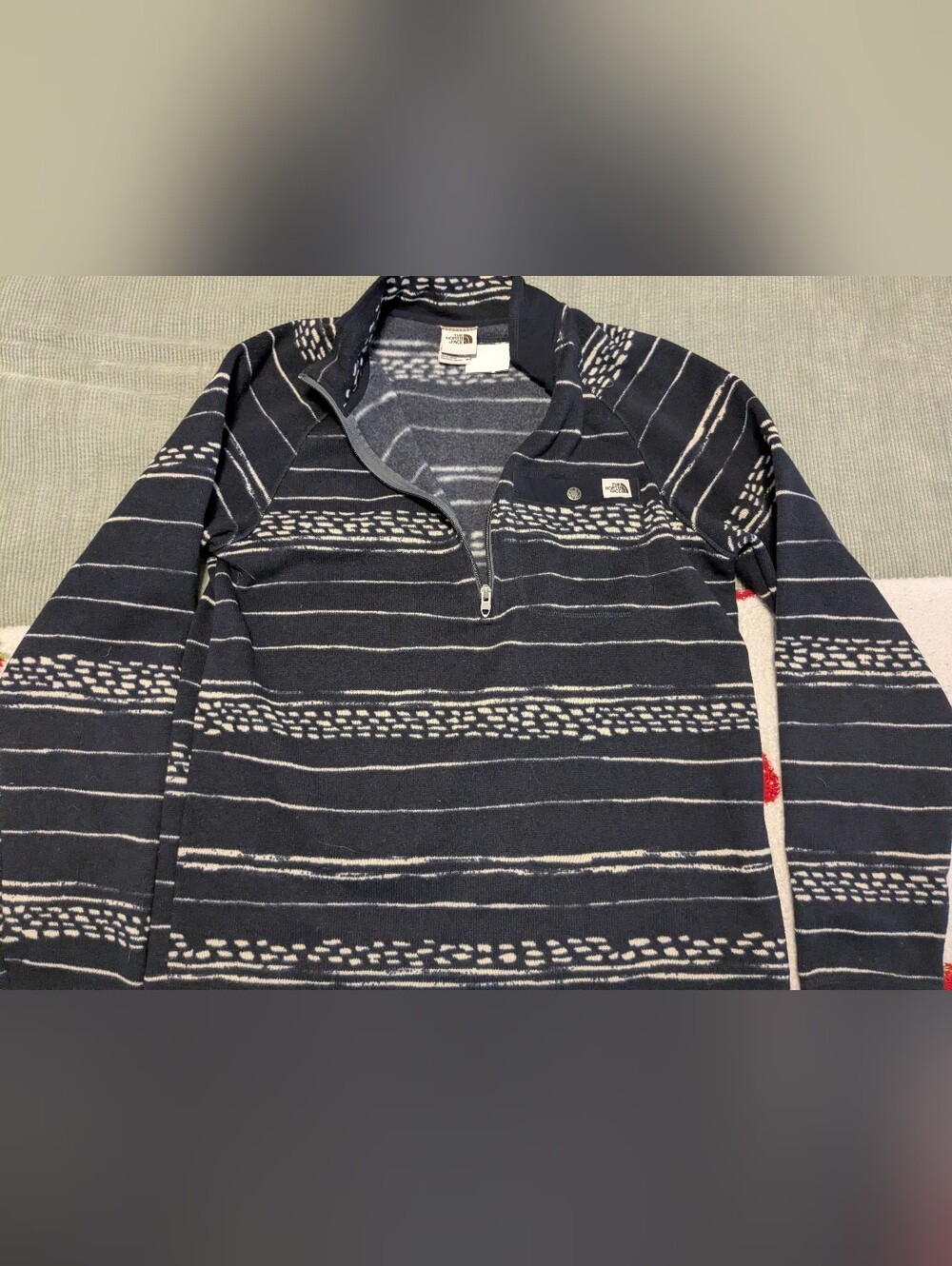 The North Face Men's Printed Gordon Lyons 1/4 Zip Fleece Aviator Navy Kilim Med